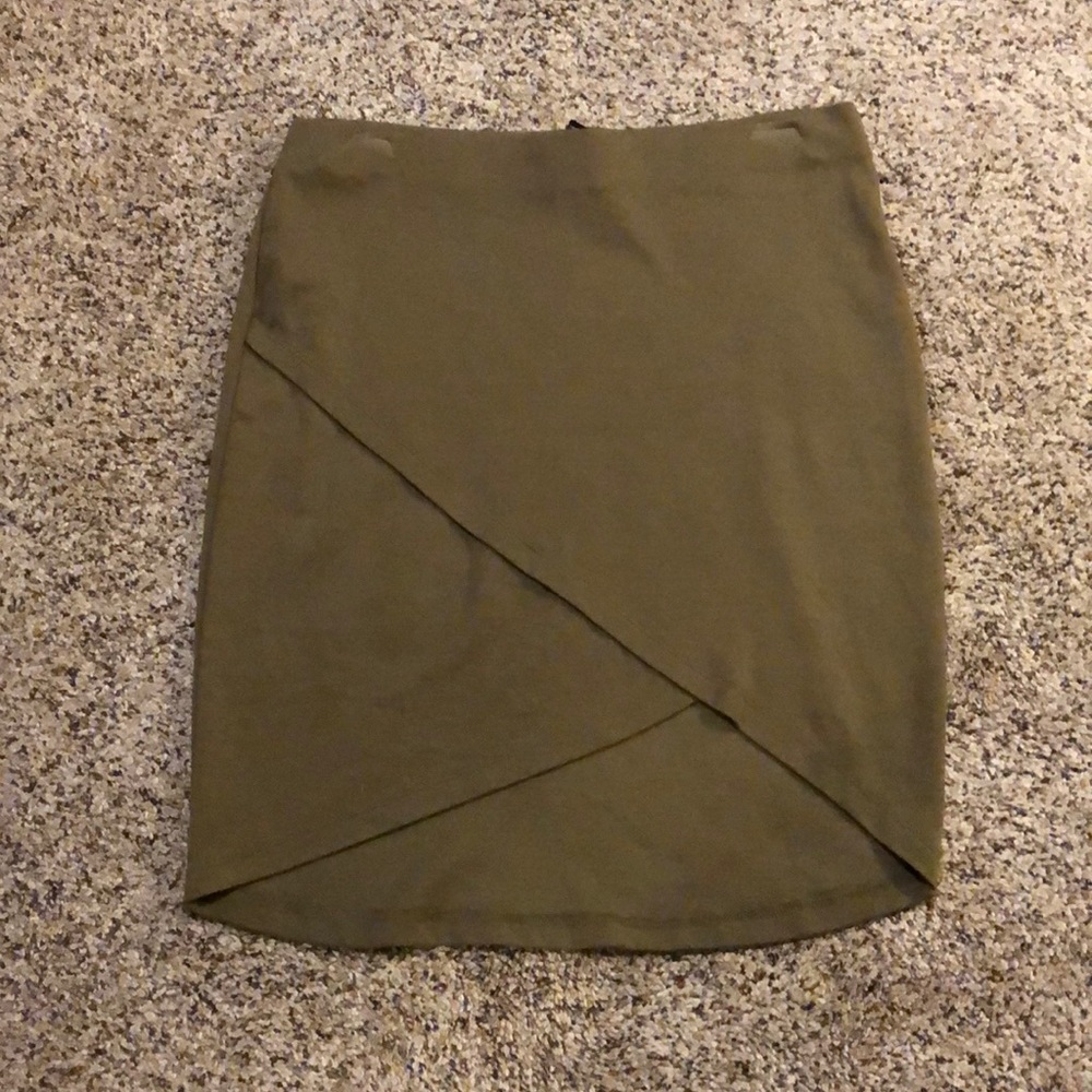 Olive green mini skirt